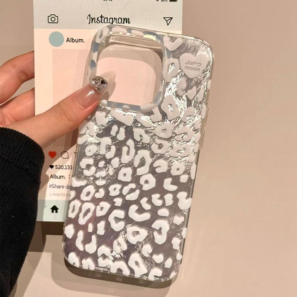 Retro White Leopard Print Women Phone Case for Samsung Galaxy A16 A55 A07 A17 A56 A36 A26 A53 A06 A14 A24 A34 A54 A15 A12 Cover