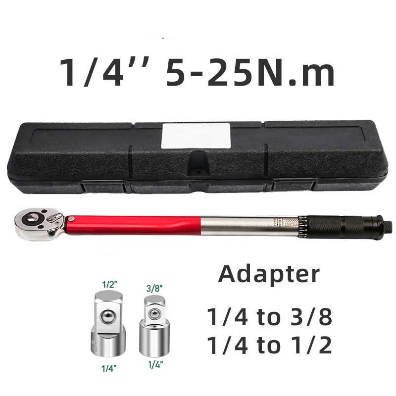 

5-25N.m Torque Wrench 1/4 Precise Reversible Ratchet Torques Key Professional Bicycle Motorcycle Car Automotive Tool