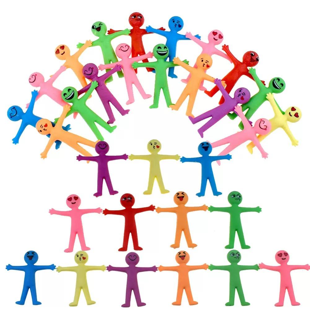10 Pcs Novelty Stretchy Stretch Toy Cute Colorful Yellow Stress Relief Stretchy Fidget Gifts TPR Soft Plastic Creative Doll Toy