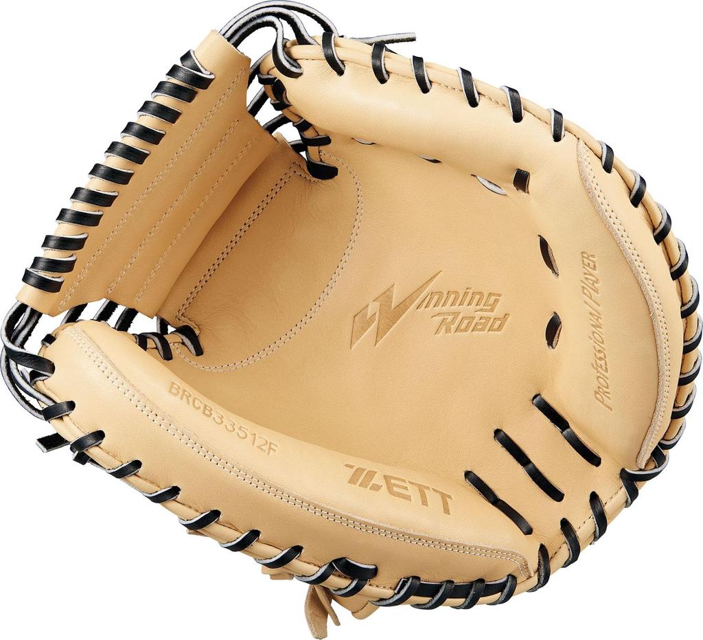 ZETT Winning Road Soft Baseball Pastel Brown x Black BRCB33512F Catcher's Mitt, Left-Handed Throw, (3219)