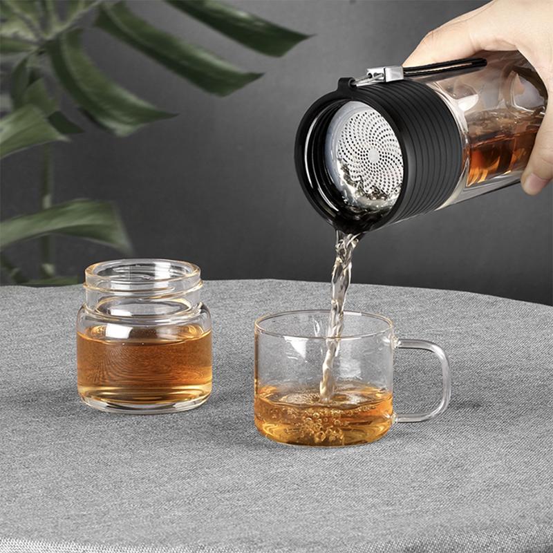 SAMADOYO-Separatore per Tè, Infusione in Vetro Resistente al Calore, Filtrazione del Tè, Tazza Portatile, Esterno, Viaggio, Tazza da Acqua per Veicolo