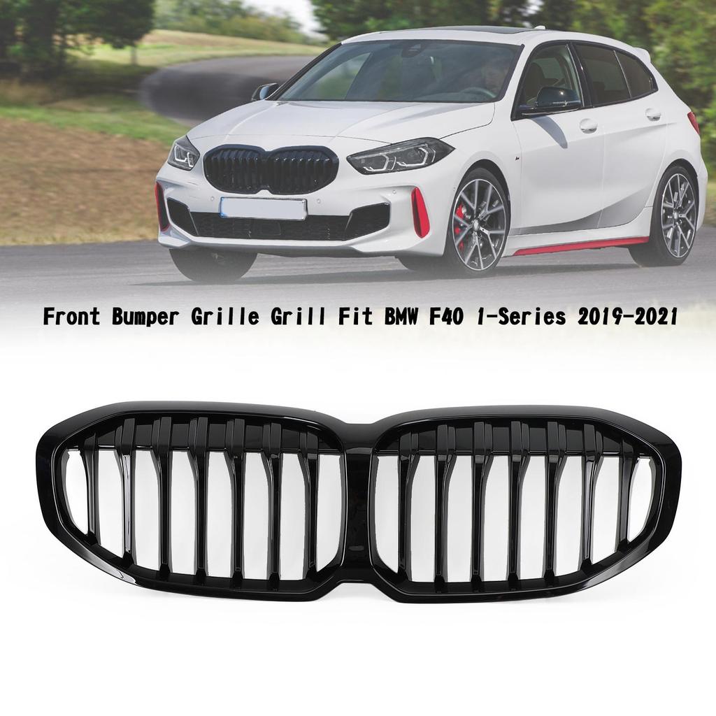 Gloss Black Front Replacement Hood Grille Bumpers Protection Fit BMW F40 1-Series 2019-2023