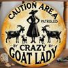 Rustic Metal Sign Goat Wall Art Round Tin Plaque for Home Office Farmhouse Decor 2D Flat Printed Iron Plate