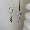Heart Flower Cotton Rope Necklace - Natural Stone Pendant, Sweater Chain, Light Luxury Design, Versatile Neckwear