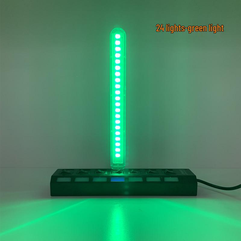 5V High Brightness LED USB Flash Drive Night Light - 24 Colorful LED Beads Powered by USB for Desk, Computer, or Power Bank