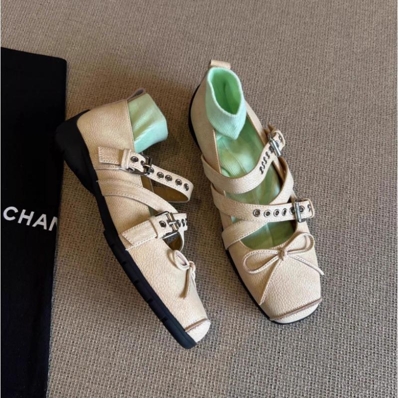 Designer Frühling Damen Mary Jane Schuhe Mode Quadratische Zehenpartie Damen Komfort Weiche Sohle Flache Schuhe Niedriger Absatz Damen Komfort Ballerinas Schuhe