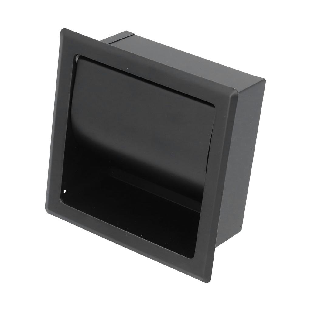 Embedded Toilet Paper Holder 304 Stainless Steel Roll Paper Rack for Home Bathroom Hotels Black