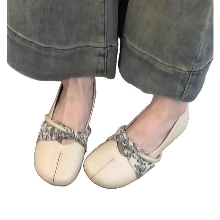 Schaffellversion~ Retro neue chinesische Mary Jane Schuhe mit Rock runder Kopf flacher Ausschnitt Innenhöhenerhöhung einzelne Schuhe sanfte Abendschuhe