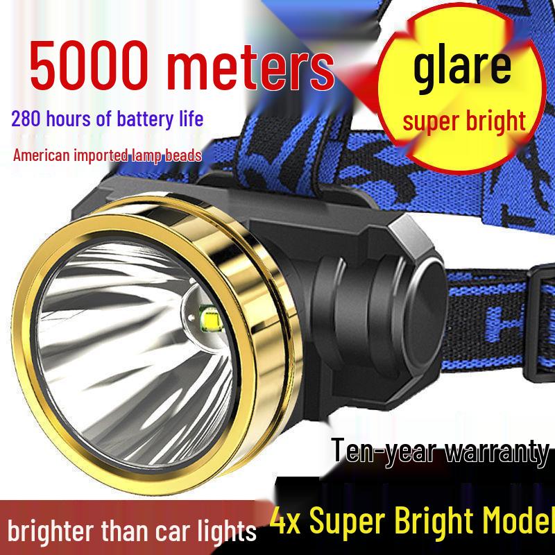 Rechargeable Strong Light Headlamp: Super Bright, Long Range, Head-Mounted Xenon Flashlight for Night Fishing and Mining