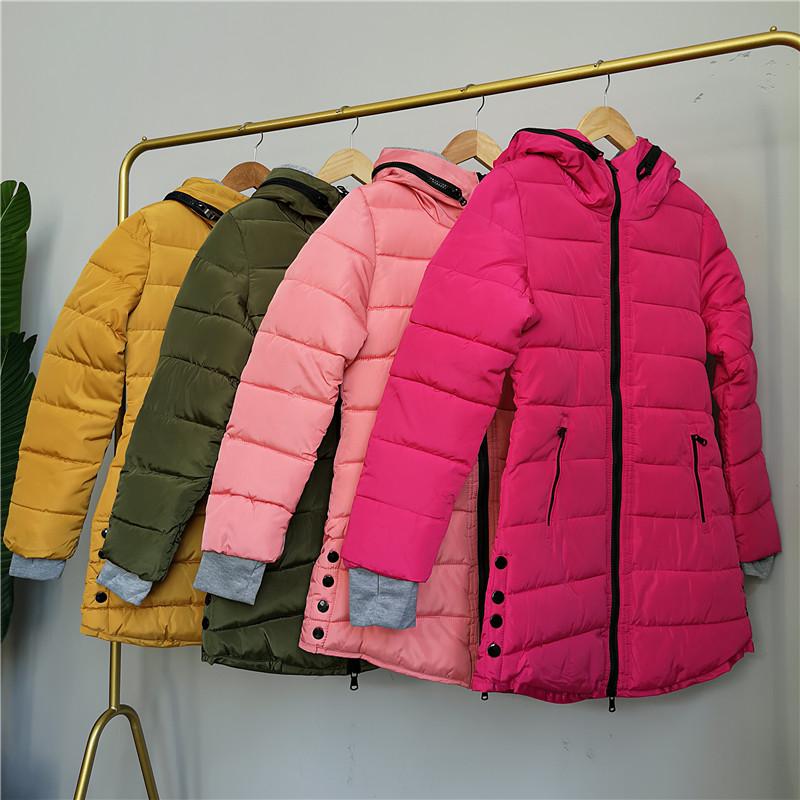 Buy Warm Jackets Women Cotton Padded Parkas Casual Hooded Long Coat