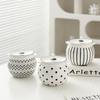 Japanese Striped Ceramic Lard Jar 1.4L Large Capacity Porcelain Spice Jar High Temperature Resistant Oil Bottle Kitchen Supplies