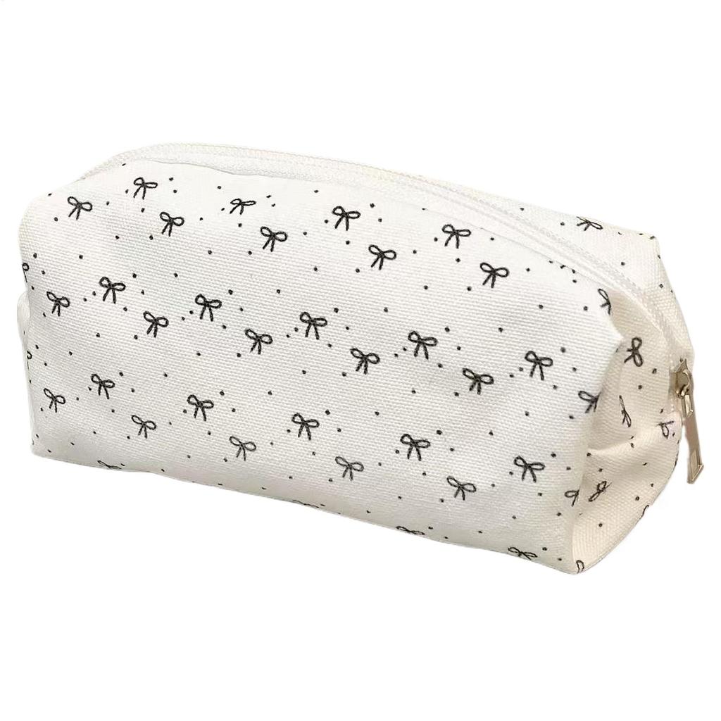 Large Capacity Pen Bag Pencil Pouch Bow Pattern Boxes Portable Stationery Organizer For Teen College Kids School Crafts Travel