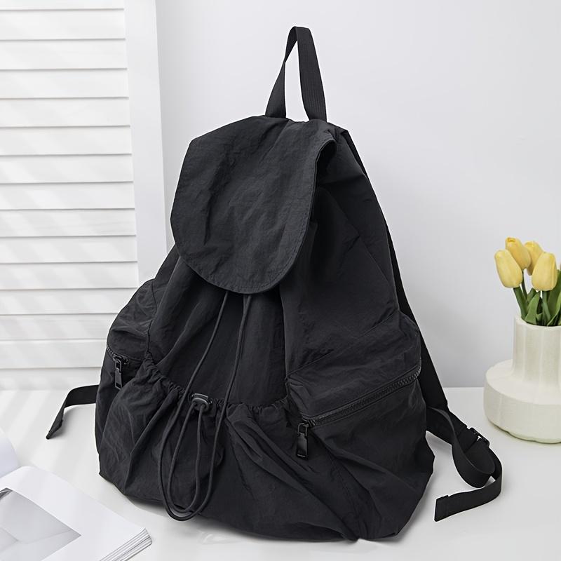 Large Capacity Nylon Drawstring Backpack Lightweight Casual Style, Adjustable Shoulder Straps, Washable, Ideal for Sports Travel Backpack