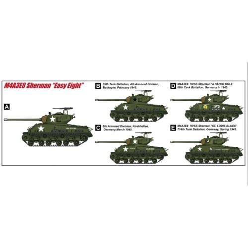 Hobby Boss iLoveKit 1/16 WWII U.S. Army M4A3E8 Sherman Easy Eight T66 Type Track Plastic Model Kit ILK61615, Pre-painted