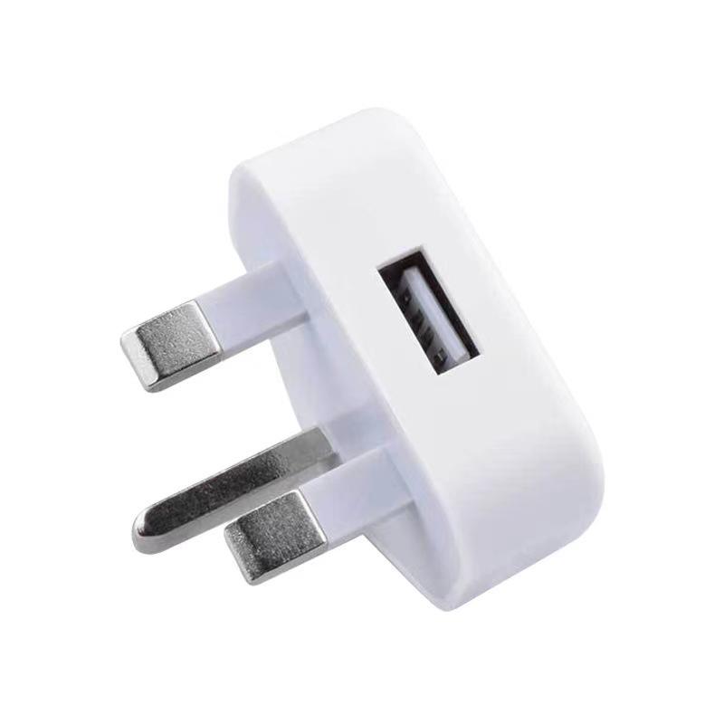 UK 3-Pin 5V 1A USB Power Adapter for Apple Phones - Hong Kong Version, Multi-Port Fast Charger