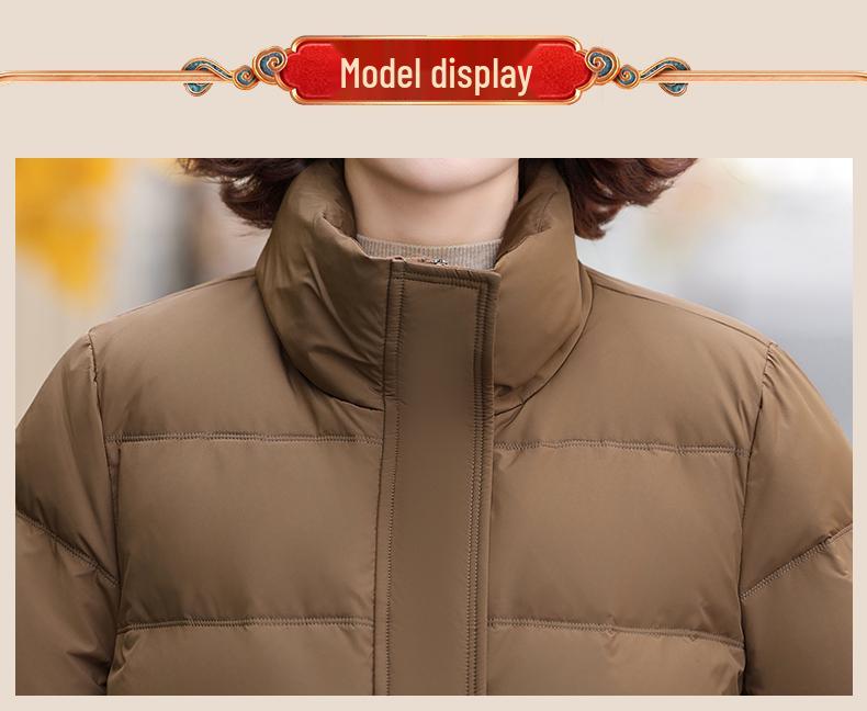 Authentic 2024 Women's Winter Down Jacket - Mid-Aged Mother's National Standard 90% White Duck Down Coat