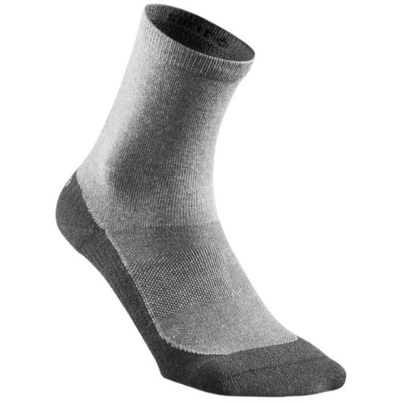 Decathlon Hike 50 Colour Block Letter Jacquard Hiking High Socks Unisex 2 Pairs Grey