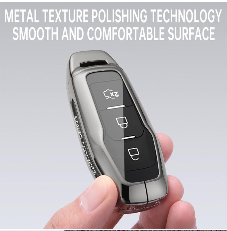 Metal Buckle Key Case for Ford Edge L23, Mondeo, and Explorer Models
