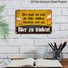 2D Flat, 1pc Vintage Aluminum Metal Sign "It's High Time To Drink A Beer" - Retro Wall Art for Bar, Kitchen, Pub Decor - 8x12 Inch Rustic Gift for