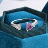 Romantic Purple Heart Cubic Zirconia Rings for Women 925 Silver Plated Unique Wedding Engagement Fancy Lady Trendy Jewelry Gift