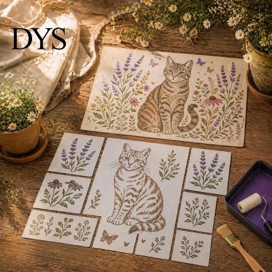 Schmetterlingsschablonen zum Malen Wiederverwendbare Gartenschablone, Tierblumen-Schablonen-Set, mit dekorativen Zäunen Kolibri Einhorn Rabe, Außenbereich