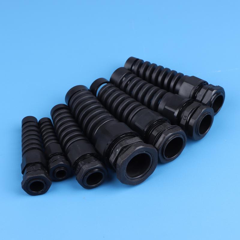 5Pcs Waterproof Cable Gland Pg7 Plastic Anti-Bending Joint M12 Nylon Pa66 Torsion-Proof Glands Pg7/9/11/13.5/16/19/21 Connector