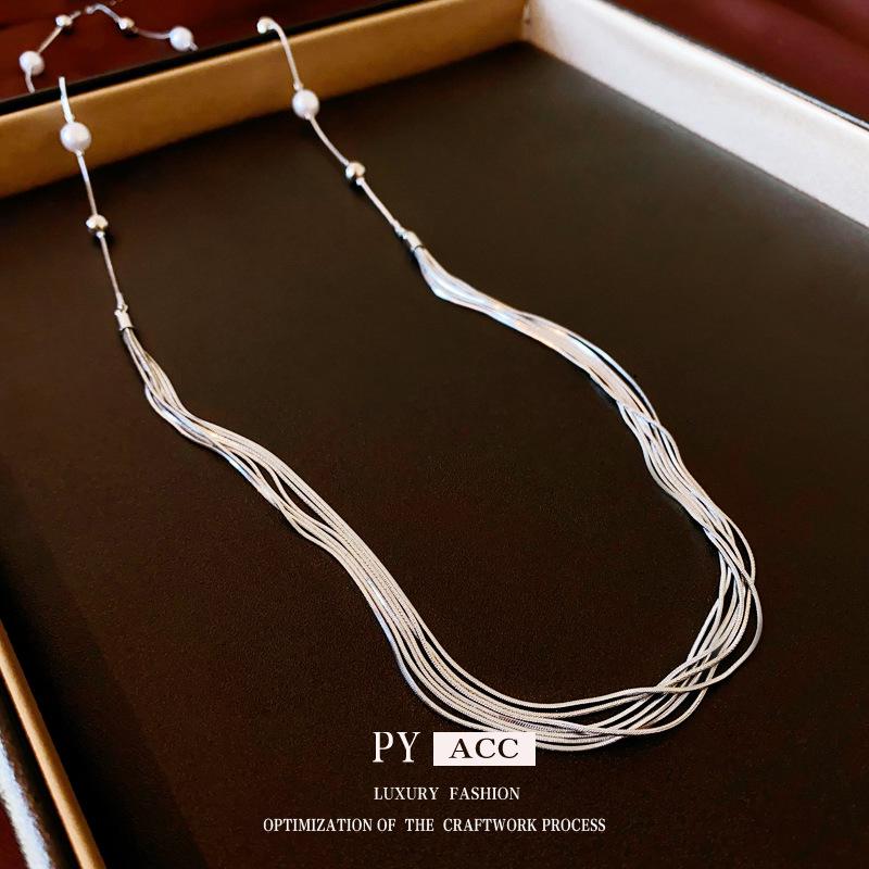

French Pearl Multi-Layer Necklace: Elegant, Versatile Fashion Accessory with Unique Design