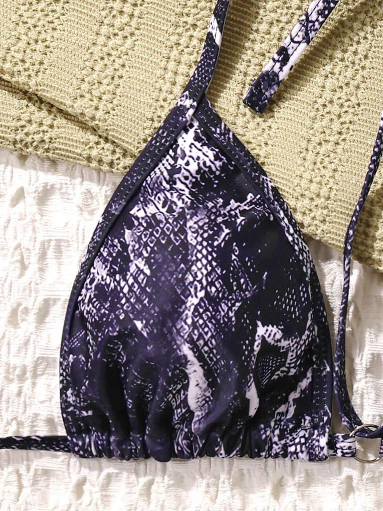 2026 Trendy High-Waisted Printed Bikini Set for Large Busts: Fashionable and Sexy European & American Swimwear