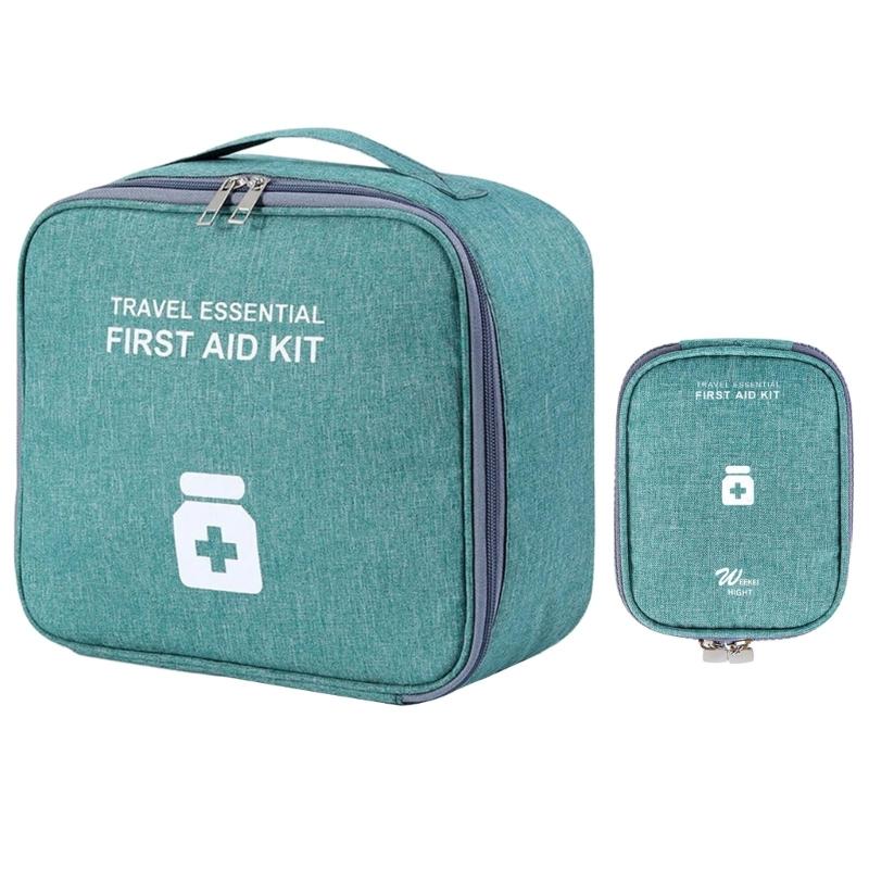 2 Pcs First Aids Kits Large Capacity Emergency Bag Portable Caregivers Bag Travel Pharmacy Bag for Homes, Office,Outdoor