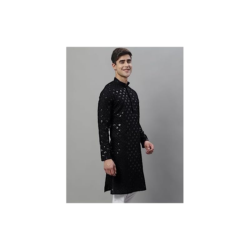 Jompers Men` Chikankari Embroidered And Sequence
