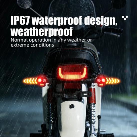 Motorcycle Flashing Lights Motorcycle LED Dual Color Turn Signal Light 12V White Yellow Running Lamp Motorcycle Indicator Lamp