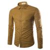 New Men's Fashion Shirt Slim Shirt Hundreds of Solid-coloured Business Casual Long-sleeved Shirt Male