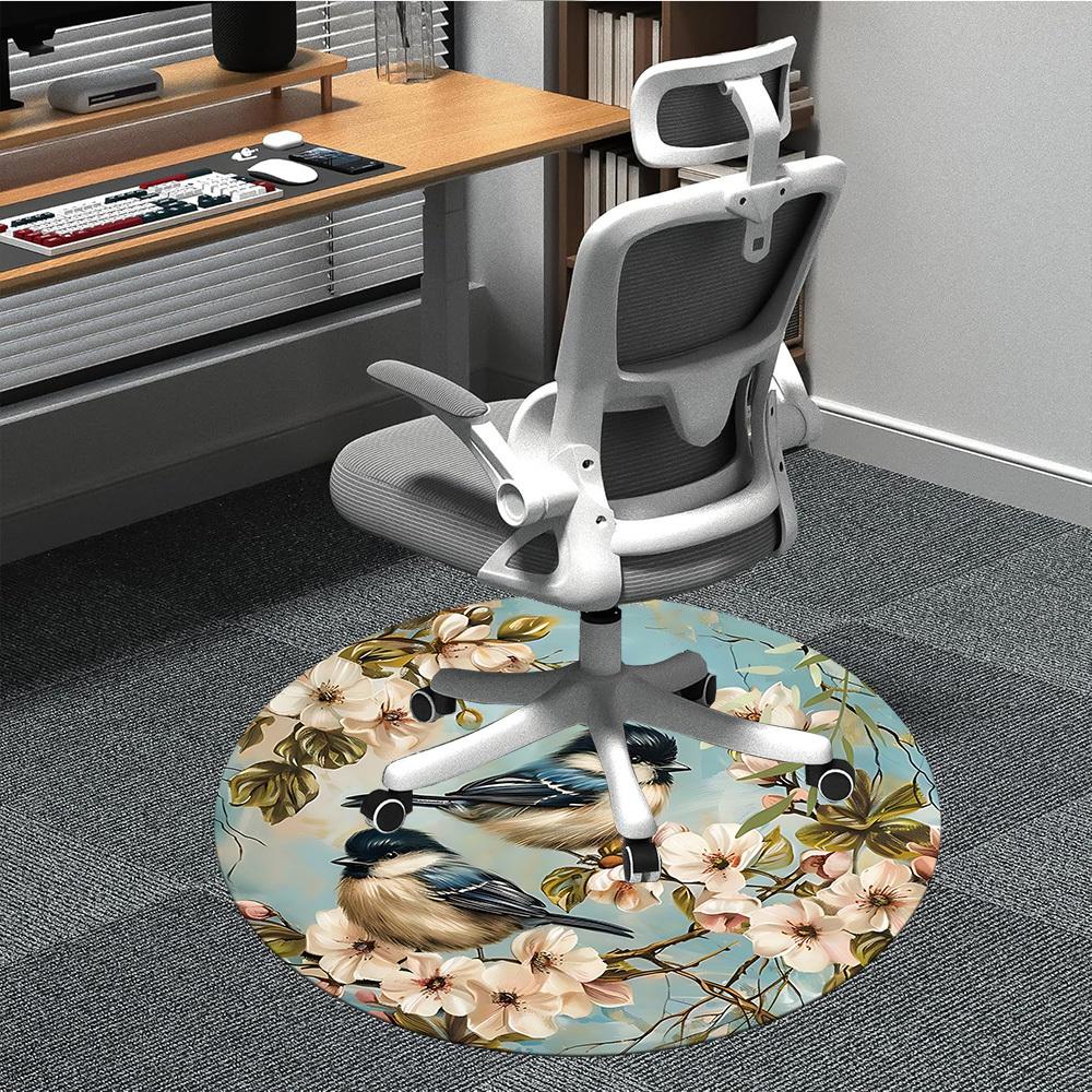 

1pc Bird-patterned Chair Carpet for Office, Non-slip, Soft and Durable Rug, Perfect for Office, Living Room yy251103189 80cm by 80cm