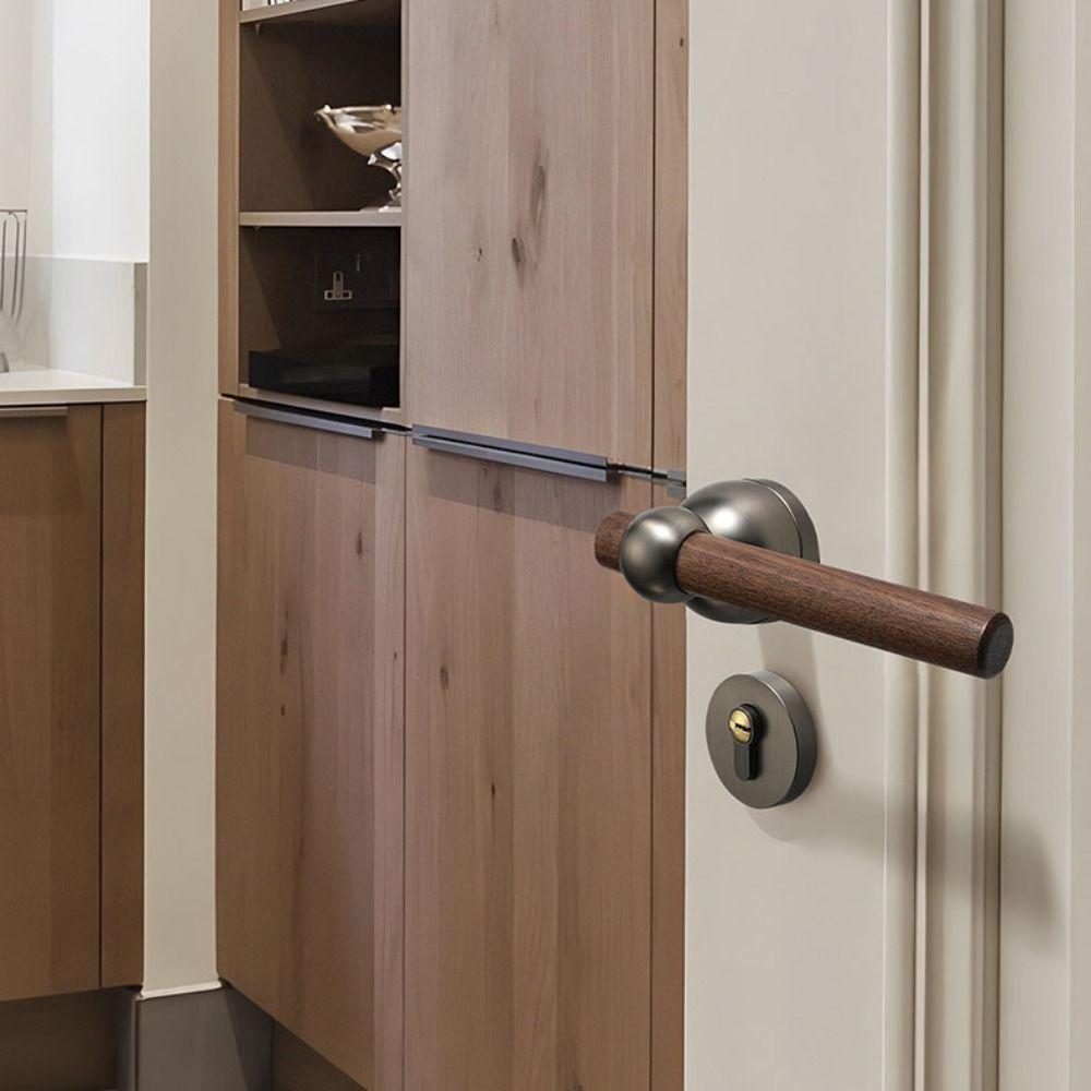 Wood Grain Magnetic Lock Magnetic Doors Handle Safety Feature Door Lock  Indoor Door