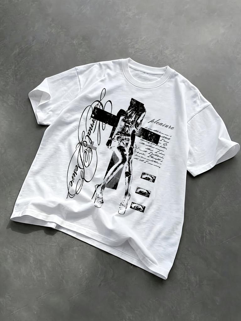 Vintage Punk Hip Hop Hipster Y2K Grunge Harajuku Gothic T Shirt for Men Popular Women Four Seasons Streetwear Casual Clothing