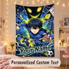 Custom Personalized Tapestry,Blue Lock Print Custom Name Text Wall Art Hanging for Bedroom