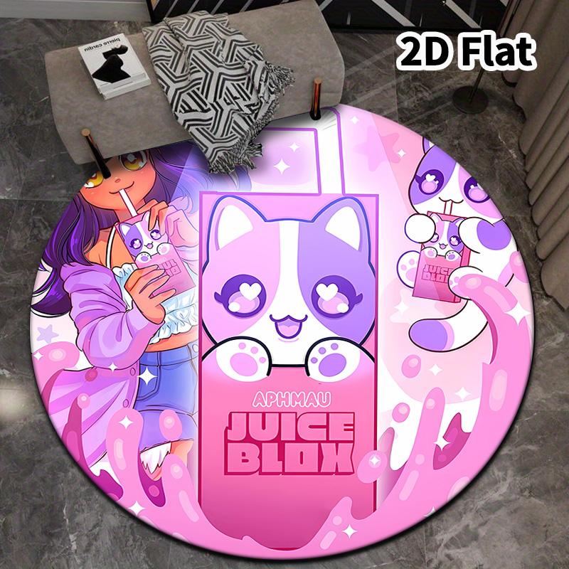 Aphmau Round Area Rug Carpet Rug For Living Room Bedroom Sofa Playroom Decor Nonslip Floor Mat