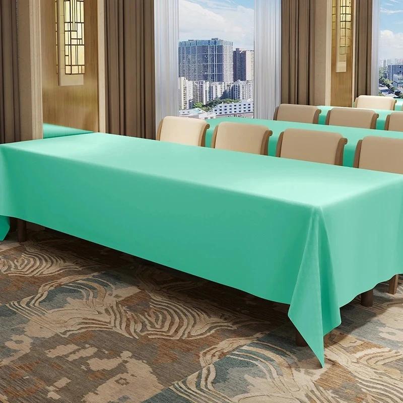 Solid Color Conference Staff  Tablecloth Rectangular High-grade Exhibition Activity Table Cloth Banquet Exhibition Table Skirt