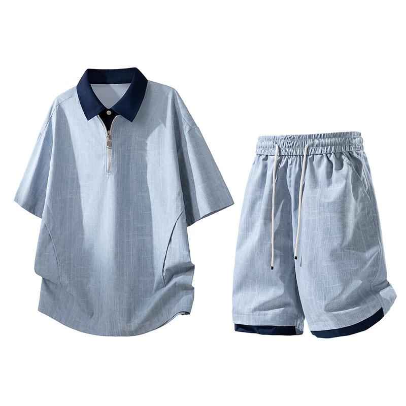 Men's 2026 Summer Casual Polo Shirt & Shorts Set - Youth Sports Style