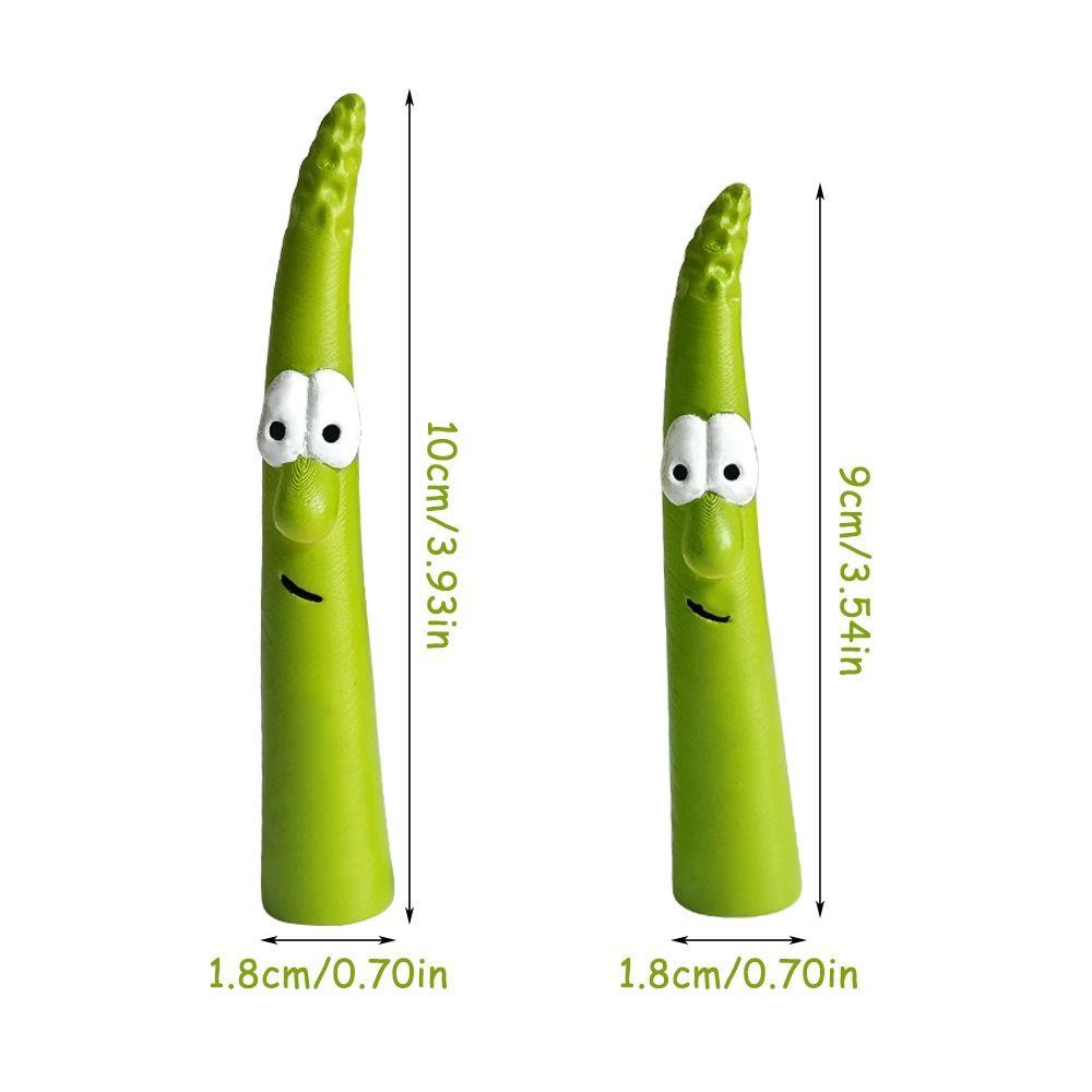 2Pcs Creative Bamboo Shoot Plant Crafts Handmade Cute Expression Bamboo Shoot Garden Stakes Green Resin Crafts
