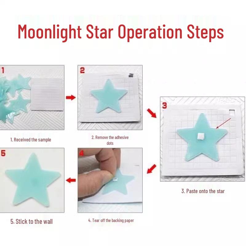 3CM Glowing Star Stickers - 3D Fluorescent Luminous Stars for Bedroom Décor