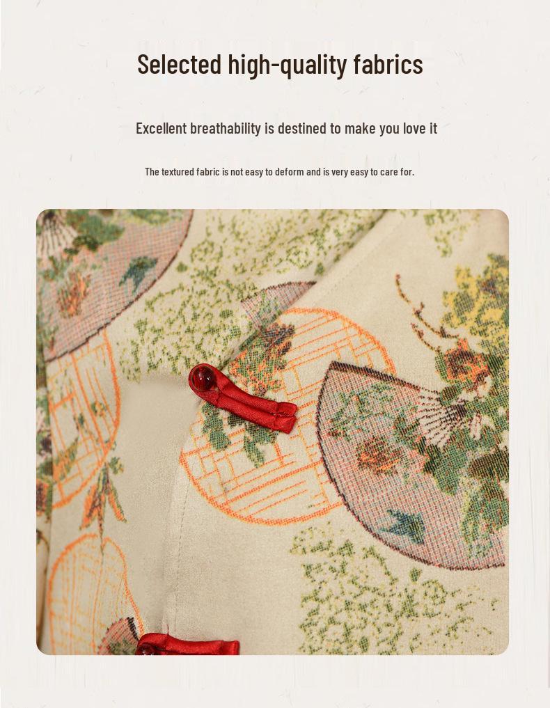 Damen Retro Chinesischer Stil Tang Anzug Cheongsam Oberteil & Hanfu Set – Herbst/Winter Teeanzug