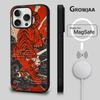 იაპონური უკიიო-ე ვეფხვის ტელეფონის ქეისი iPhone 17,16,15,14,13,12,11,Pro,Max,Plus,Mini,SE4,E-სთვის, მაგნიტური Magsafe უკაბელო დატენვით