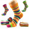 Funny Five Fingers Socks Colorful Striped Printed Toe Ankle Socks Women Janpanese Korean Cotton Harajuku Women's Socks
