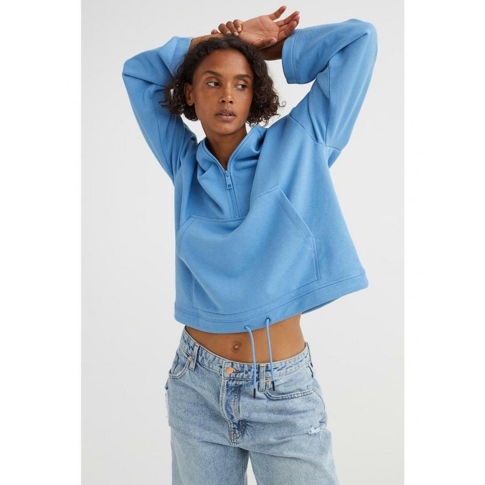 

Толстовка с капюшоном H&M Half Zip Blue 1100519002