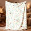 New Release Floral Pattern with Pastel Colors Summer Flannel Blanket DoubleSided Sofa Cover, Lightweight & Cozy
