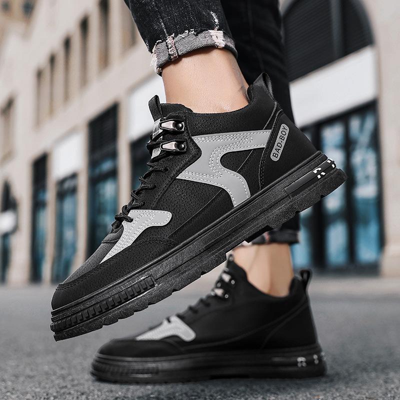 New spring men's shoes versatile men's casual sports board shoes men's British style flat heel strap mesh shoes