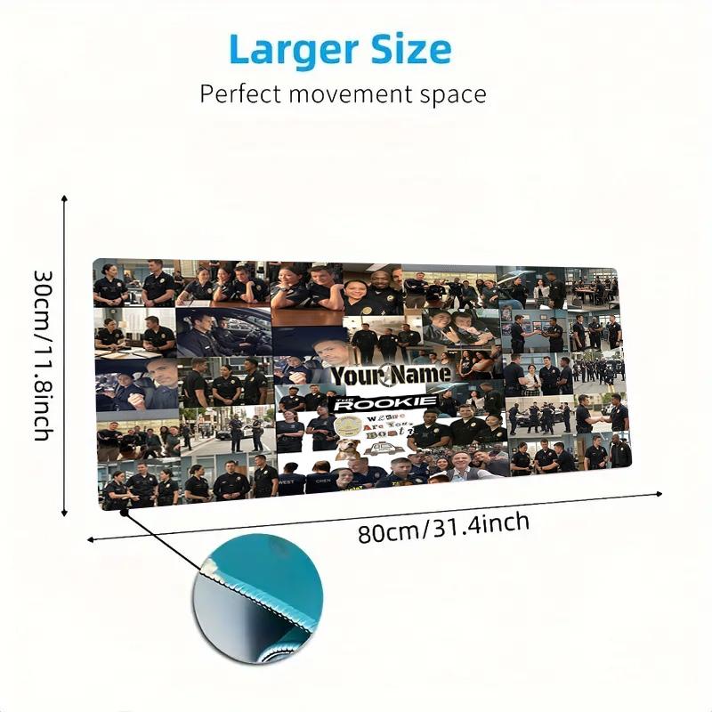 The Rookie Custom Name Large Size Mouse Pad Large Gaming Table Cushion Non-slip Laptop Tablet Big Mousepad XXL Mat Mini PC Playmat With Lock edge