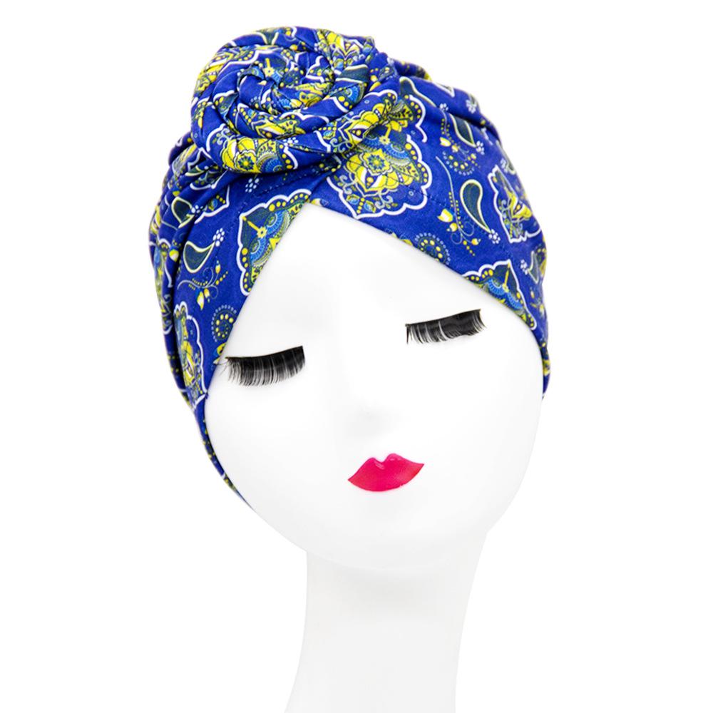 Stylish Donut Turban Hat: European & American Ethnic Swirl Design