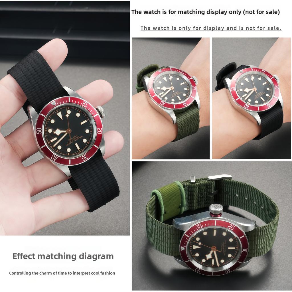 For Tudor Black Bay Red Flower Pelagos Watch Strap M2542G M25707B M25727k 22mm Outdoor Sports Nylon Watchband Men Soft Bracelet